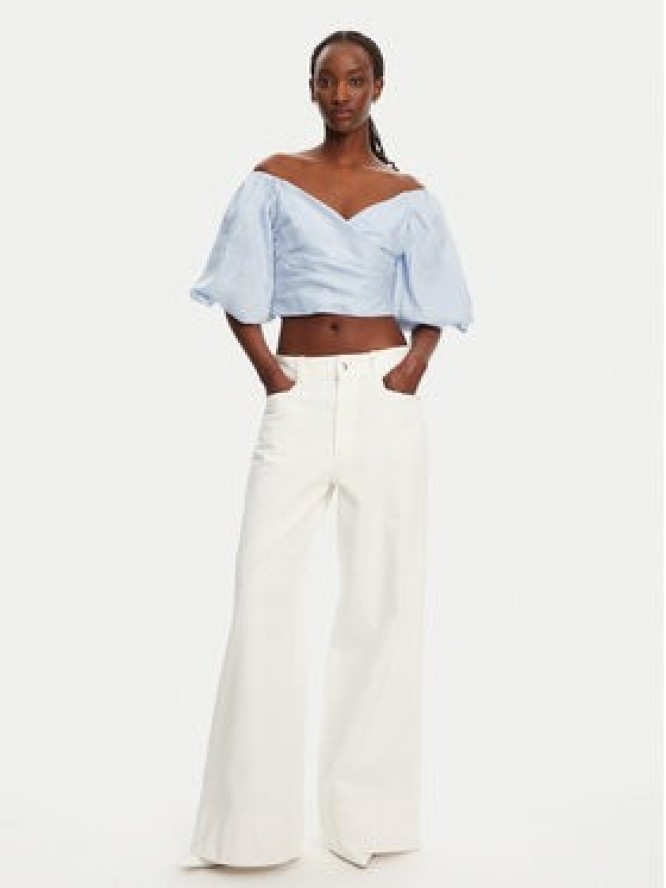 Bardot Bluzka Eva Linen 57892TB2 Błękitny Regular Fit