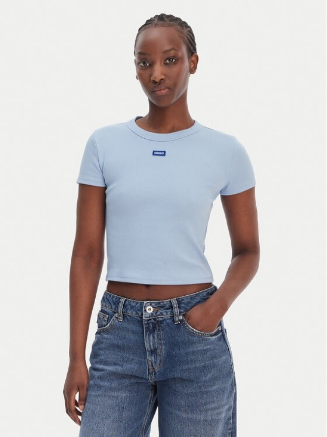 HUGO T-Shirt Baby 50510749 Błękitny Slim Fit