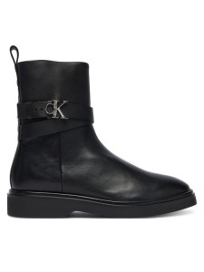 Calvin Klein Botki Ankle Boot W/ Metal Logo HW0HW02663 Czarny