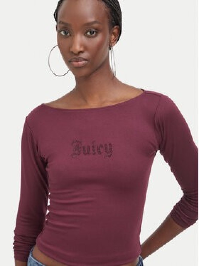 Juicy Couture Bluzka JCWCT226329 Bordowy Slim Fit
