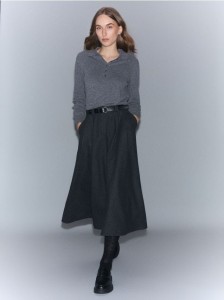 Spódnica z wełną - ciemnoszary