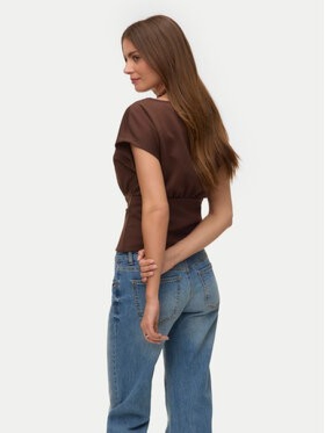 Vero Moda Bluzka Smilla 10355466 Brązowy ciemny Regular Fit