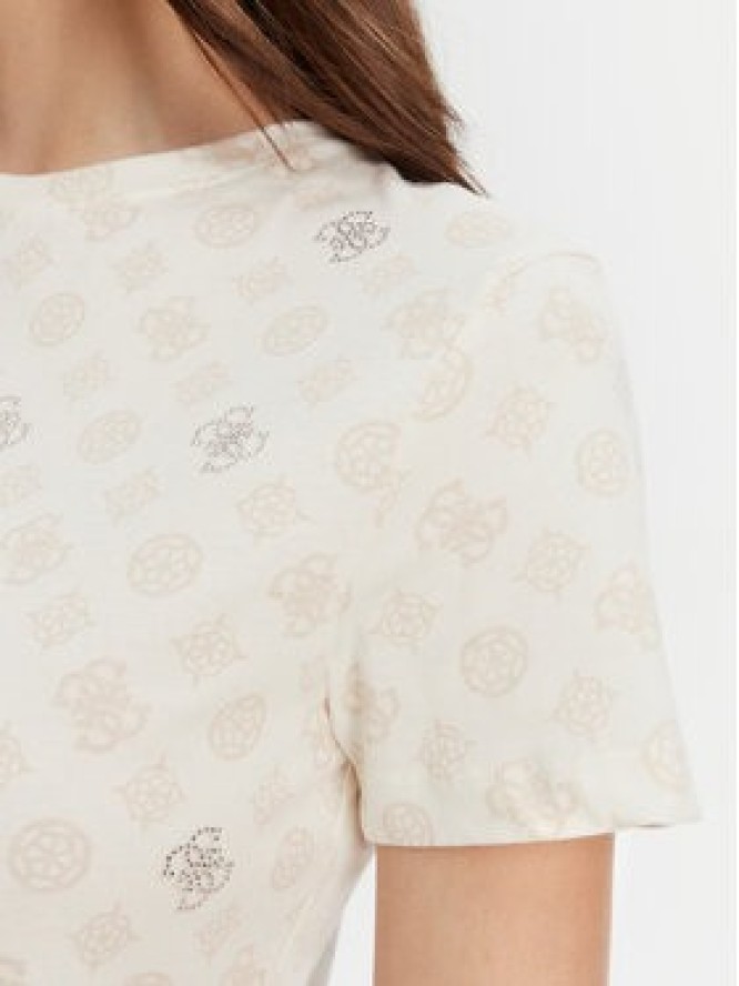 Guess T-Shirt V5YI04 I3Z14 Écru Regular Fit