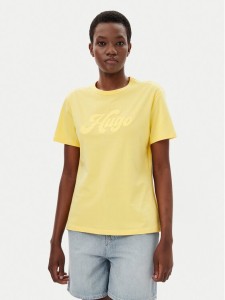 HUGO T-Shirt Damacia_4 50539101 Żółty Regular Fit
