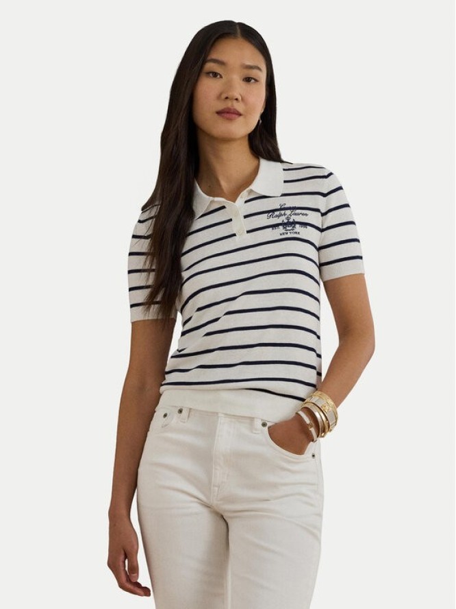 LAUREN RALPH LAUREN Polo 200P03506001 Biały Slim Fit