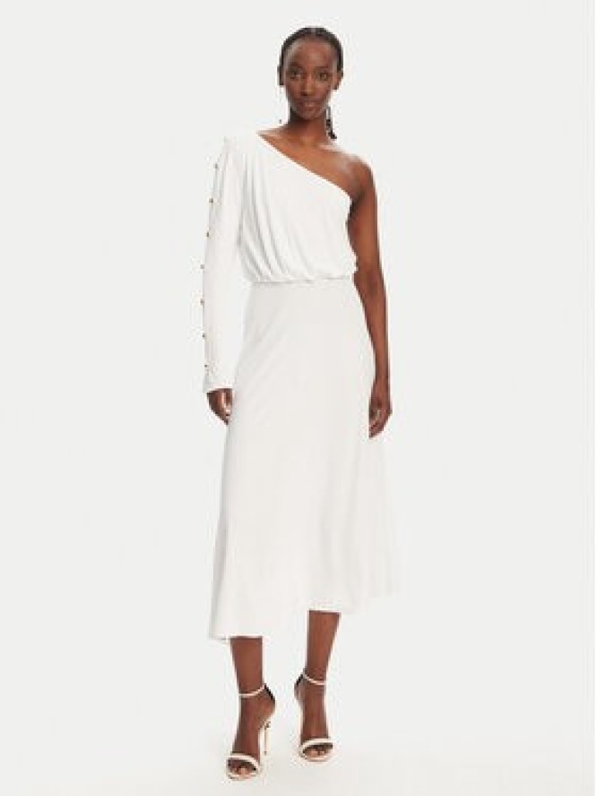 Elisabetta Franchi Sukienka koktajlowa AB80252E2 360 Biały Regular Fit
