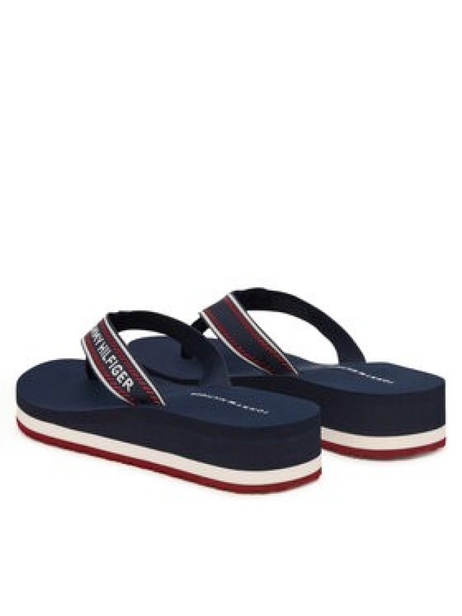 Tommy Hilfiger Japonki Th Corporate Wedge Summer Sandal FW0FW09695 Granatowy