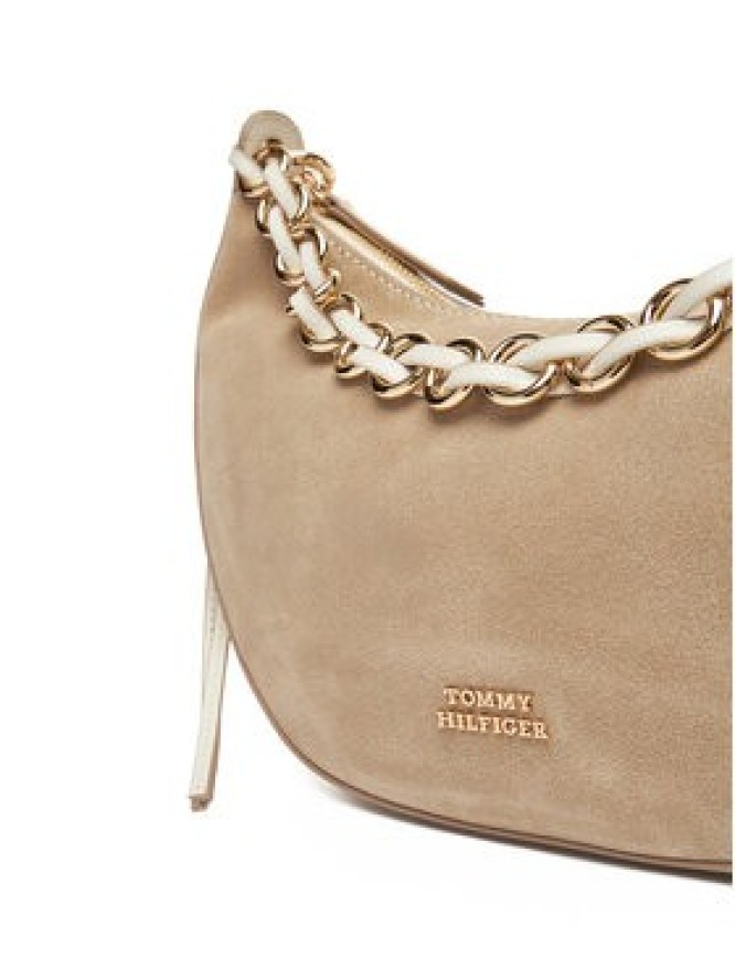 Tommy Hilfiger Torebka Moon Leather Crossover Suede AW0AW17537 Beżowy