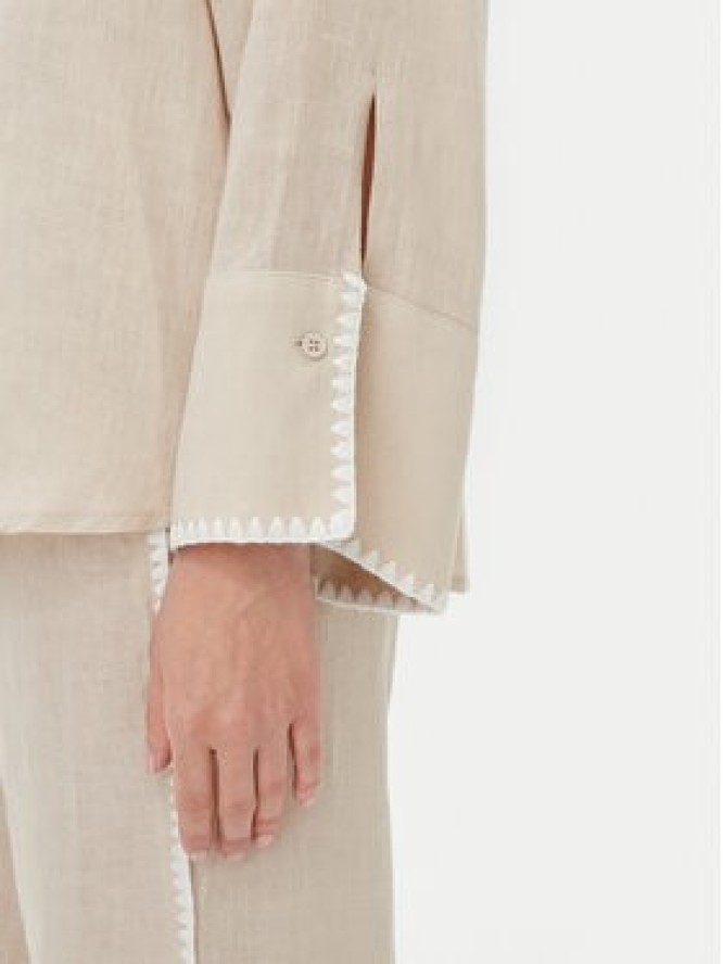 ICONA Koszula RP5LE003 Beżowy Relaxed Fit