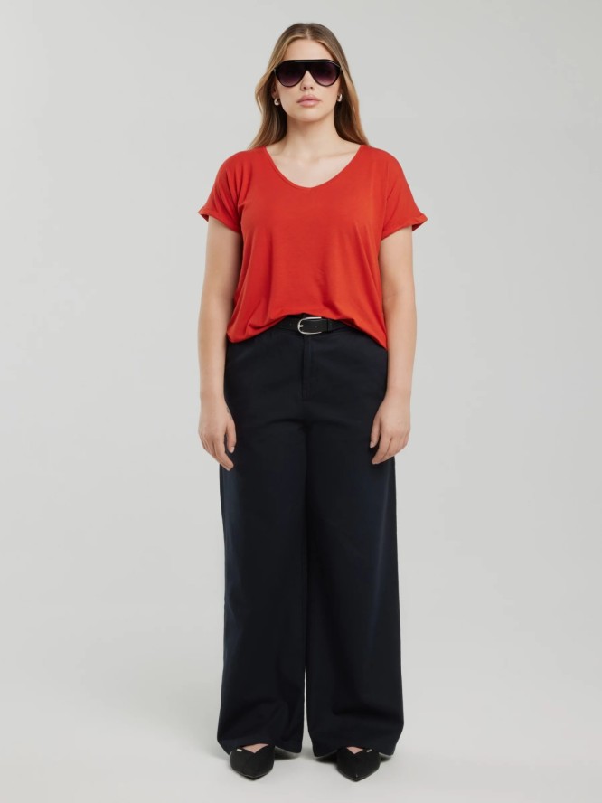 Koszulka damska o luźnym kroju czerwona Valeria 704