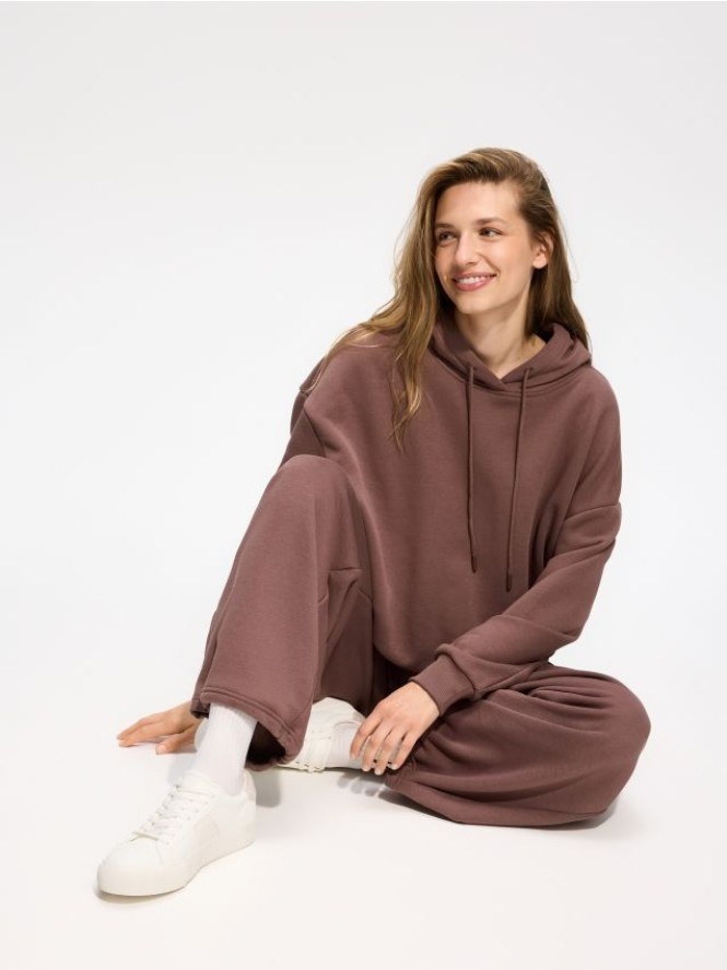 Bluza z kapturem - brązowy