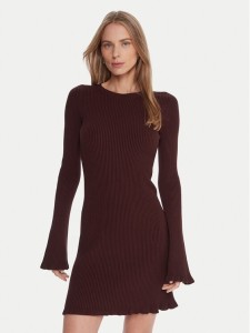Kontatto Sukienka dzianinowa 3M0819C Bordowy Slim Fit