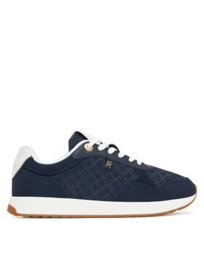 Tommy Hilfiger Sneakersy Th Runner Suede Monogram FW0FW09620 Granatowy