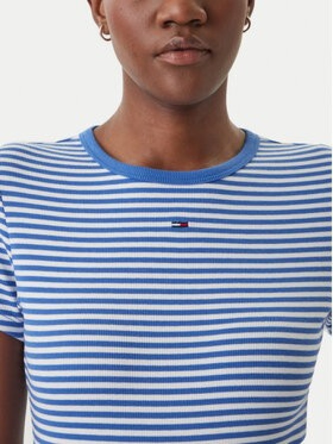 Tommy Jeans T-Shirt Essential DW0DW17383 Niebieski Slim Fit