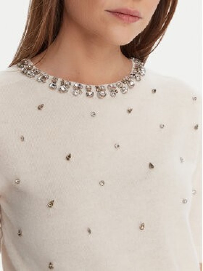 KAOS Sweter RI1KT021 Écru Regular Fit