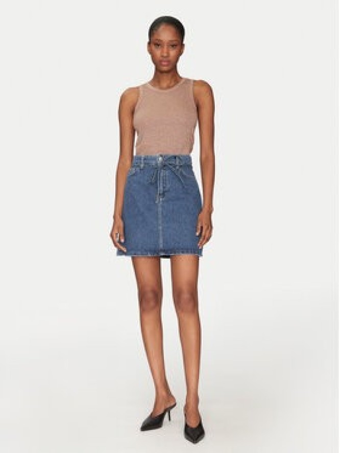 Marella Spódnica jeansowa 2515101021200 Granatowy Regular Fit