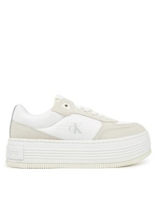 Calvin Klein Jeans Sneakersy Bold Flatf Low Lace Mix YW0YW01742 Biały