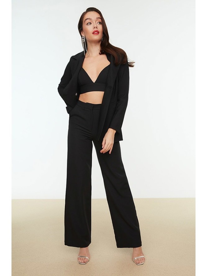 trendyol Spodnie w kolorze czarnym rozmiar: 36