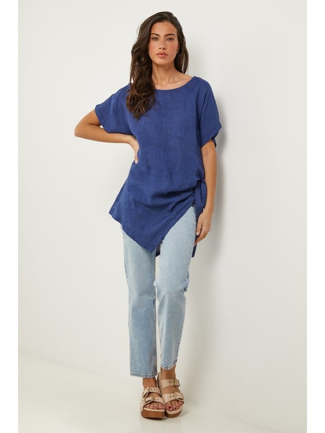 Le Monde du Lin Lniana tunika w kolorze niebieskim rozmiar: 38/40