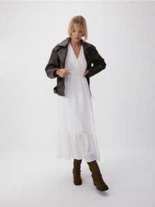 Sukienka maxi - złamana biel