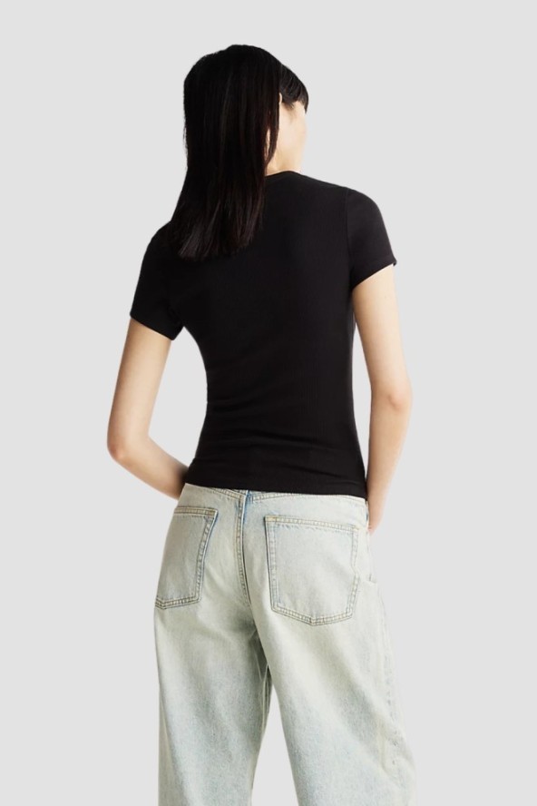 TOMMY JEANS Czarny damski t-shirt, Rozmiar M