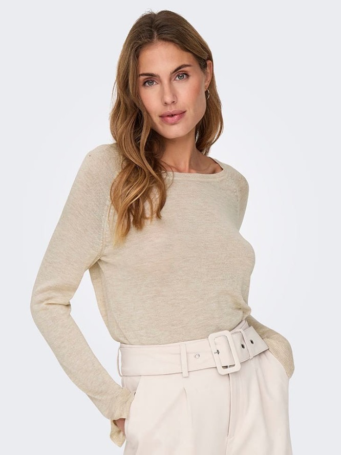 ONLY Sweter w kolorze beżowym rozmiar: M
