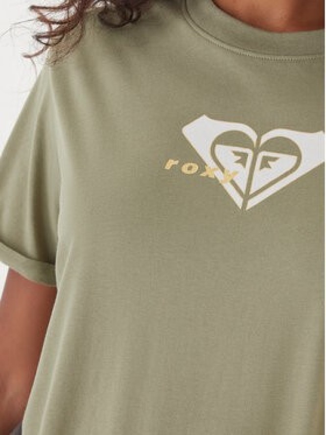 Roxy T-Shirt Oceanregular ERJZT06078 Zielony Regular Fit