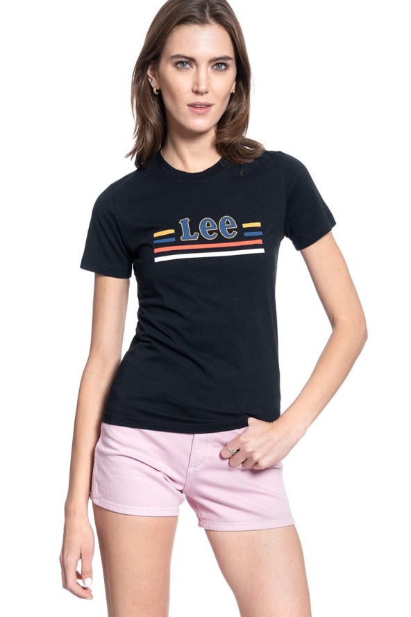 DAMSKI T-SHIRT LEE ESSENTIAL SLIM TEE BLACK L41HEP01 112108959
