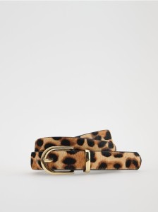 Skórzany pasek z włosiem - wielobarwny