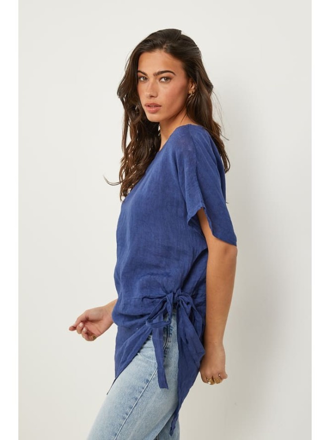 Le Monde du Lin Lniana tunika w kolorze niebieskim rozmiar: 38/40