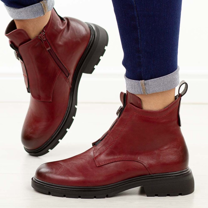 Czerwone botki damskie Jezzi 2501-1