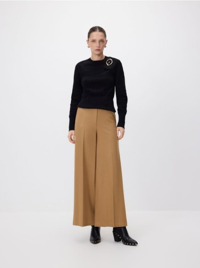 Spodnie z wełną - brązowy