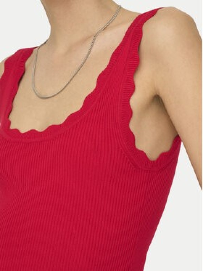 JDY Top Nanna 15290585 Czerwony Slim Fit