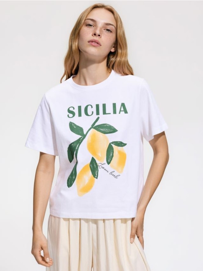 T-shirt z nadrukiem - biały