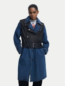 Desigual Płaszcz przejściowy Denimbike 25WWEW52 Niebieski Regular Fit