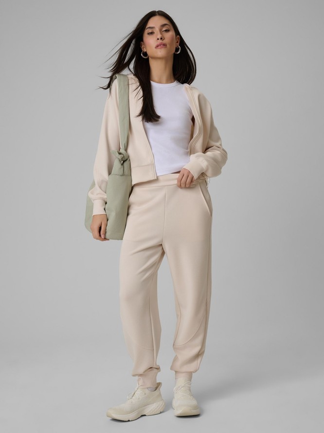 4F Bluza dresowa regular z modalem damska - beżowa S