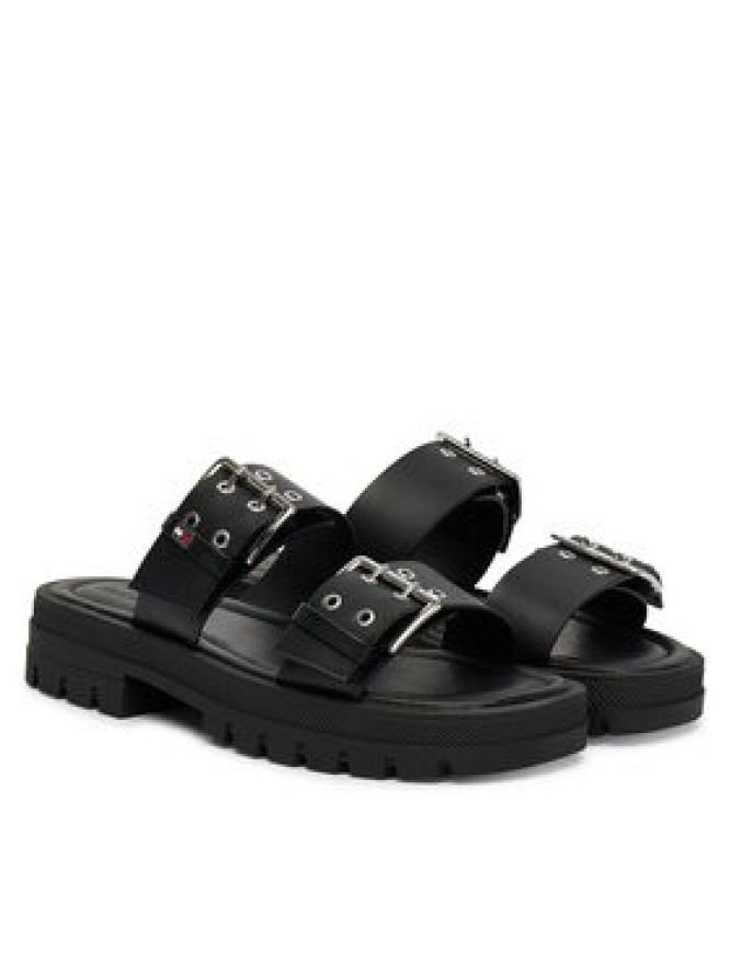 Tommy Jeans Klapki Tjw Buckle Straps Sandal EN0EN02966 Czarny