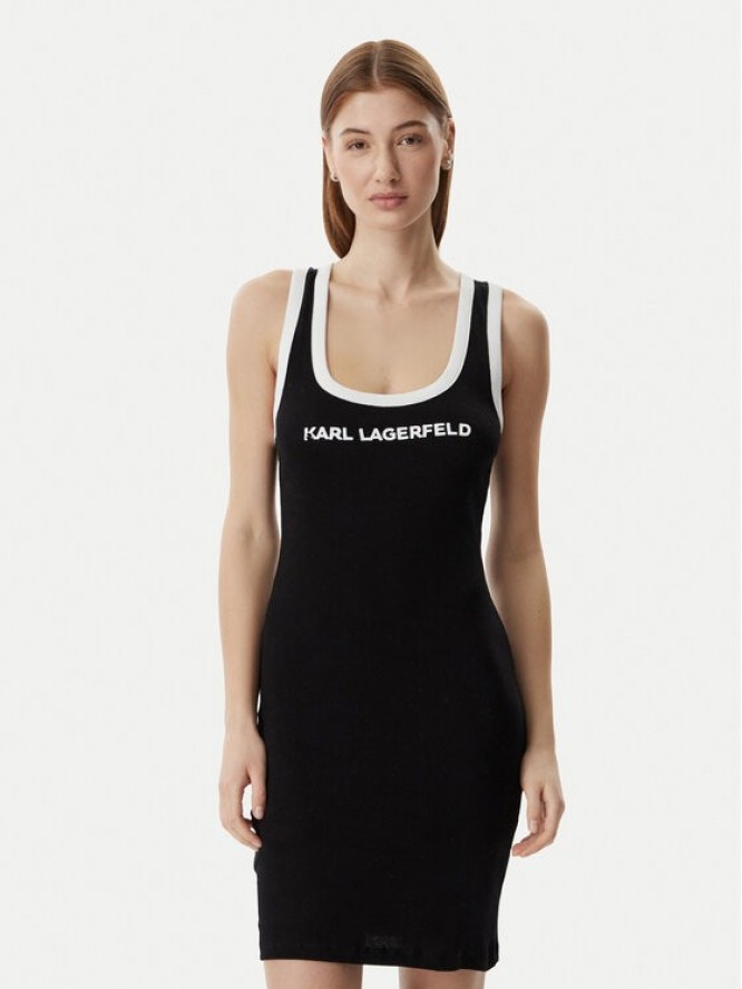 KARL LAGERFELD Sukienka codzienna B2W46087 Czarny Slim Fit