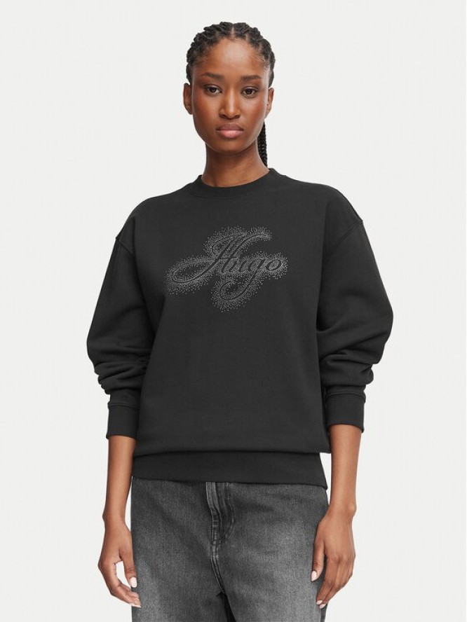 HUGO Bluza Danicey 50570917 Czarny Relaxed Fit