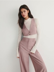 Garniturowa kamizelka - brudny róż