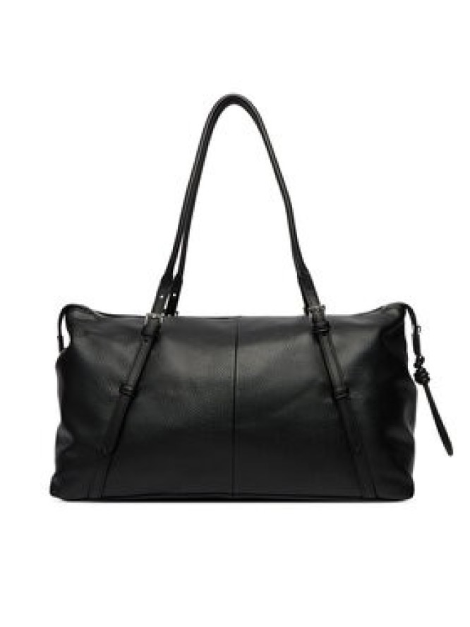 Tommy Jeans Torebka Pebble Grain Metal Logo Tote Bag AW0AW18472 Czarny