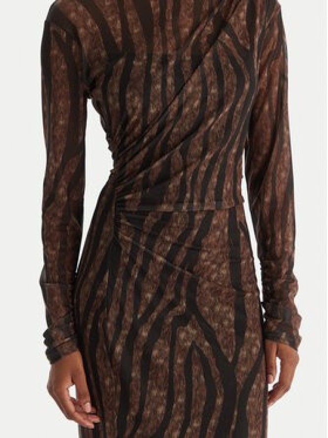 ACCESS FASHION Sukienka koktajlowa 54-3352-0006 Brązowy Slim Fit