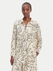 Seafolly Koszula Hothouse Flowers 55648-TO Écru Relaxed Fit