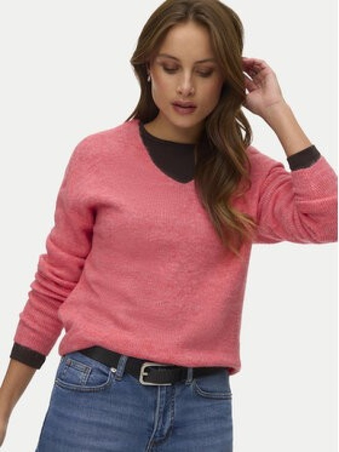 Vero Moda Sweter Crewlefile 10233357 Koralowy Loose Fit