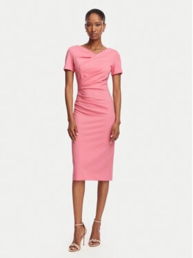 Rinascimento Sukienka koktajlowa CFC0129420003 Różowy Slim Fit