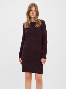 Vero Moda Sukienka dzianinowa w kolorze bordowym rozmiar: L