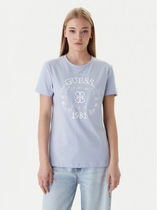 Guess T-Shirt V6RI12 J1314 Błękitny Regular Fit