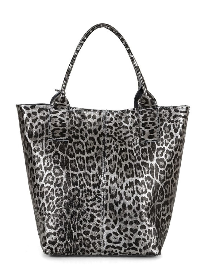 Mia Tomazzi Skórzany shopper bag "Barozzi" w kolorze szarym - 31 x 36 x 20 cm rozmiar: onesize