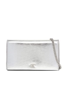 Calvin Klein Torebka Ck Metallic Wallet On Chain LV04F3320G Srebrny