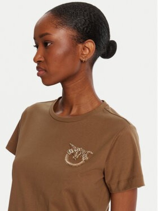 PINKO T-Shirt Nambrone 103320 A2RN Brązowy Regular Fit